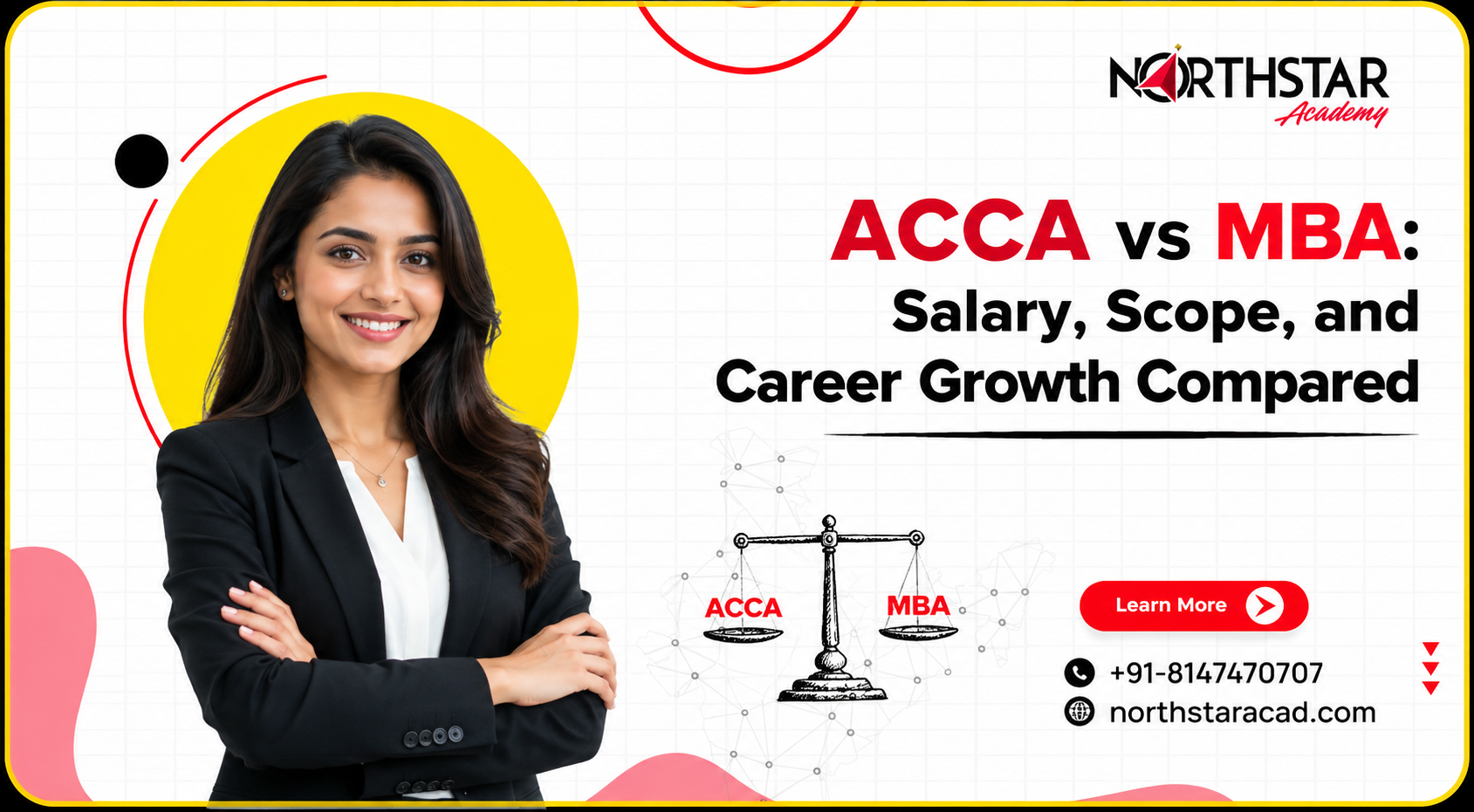 ACCA vs MBA career comparison chart, student analyzing ACCA and MBA career options, ACCA and MBA salary difference graph