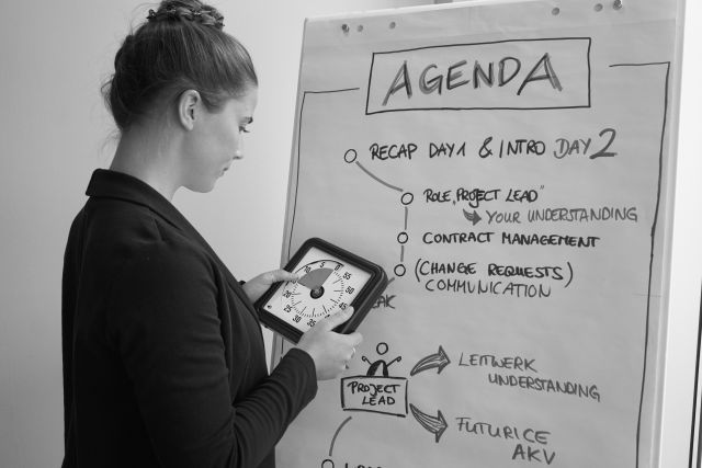 LWC consultant works with a flipchart