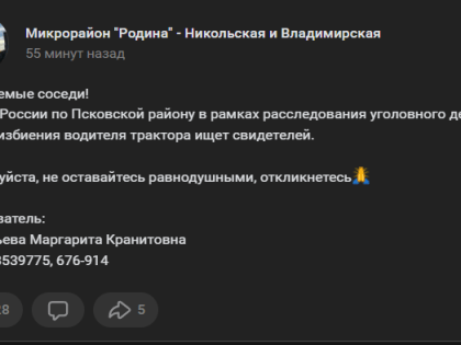 Очевидцев избиения сотрудника управляющей компании ищут в Пскове