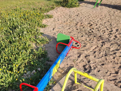 Установленную ТОС в Острове детскую площадку сломали вандалы
