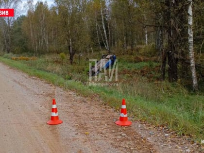 ДТП в Новоржевском районе: автомобиль опрокинулся в канаву