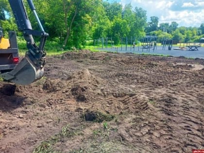 В Великих Луках приступили к созданию футбольного поля на городском пляже