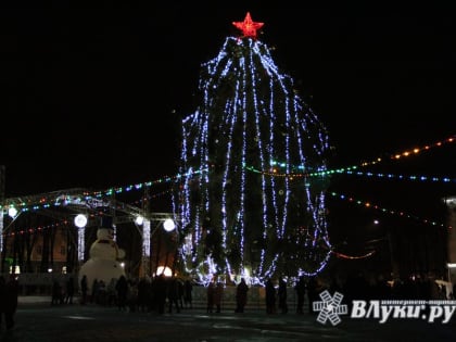 В Великих Луках зажглась главная новогодняя ёлка (ФОТО)