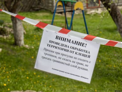 Обработку территории Изборского музея от клещей продлили из-за града