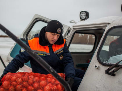 Спасатели доставили продукты на остров Залита в Псковском озере