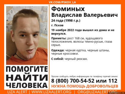 Пропавшего 24-летнего мужчину ищут в Псковской области