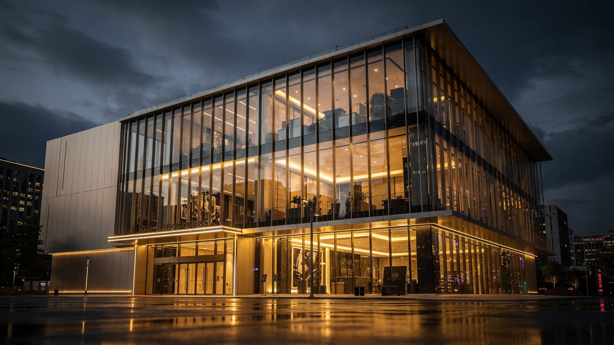 Aluminium and glass building facade fabricated in Lahore