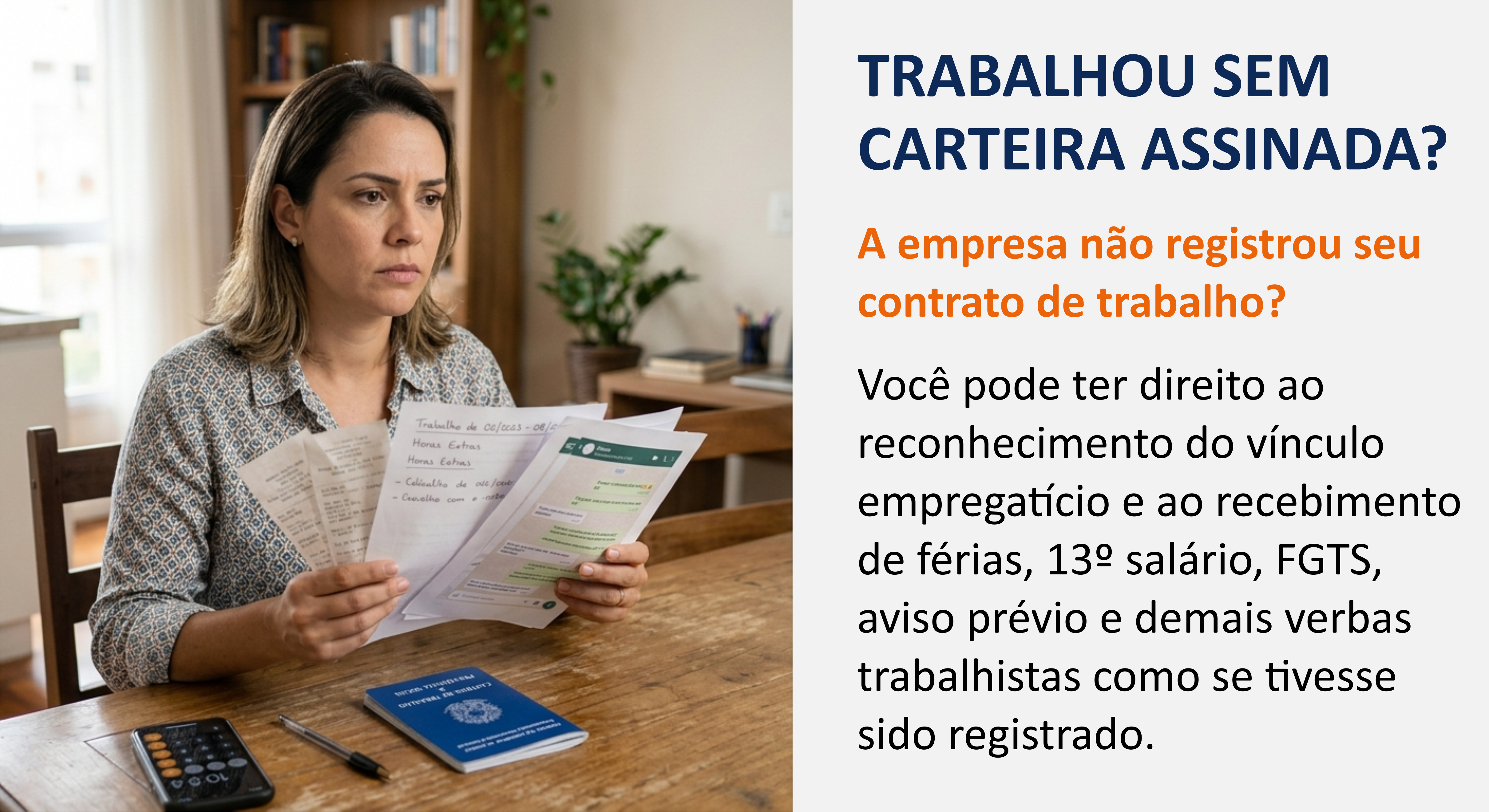 Trabalhadora informal expressando preocupação com seus documentos