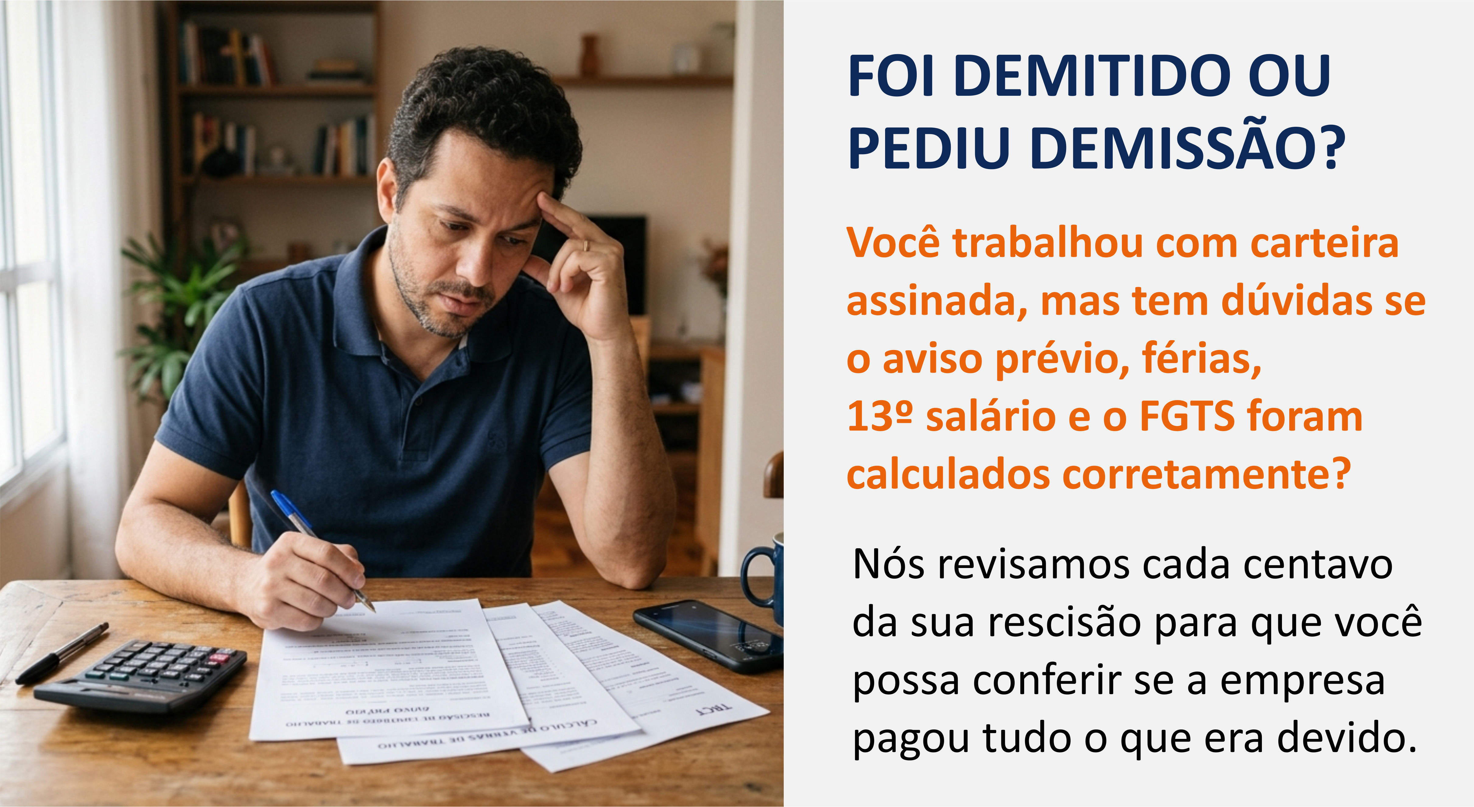 Trabalhador analisando papéis e sua carteira de trabalho