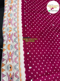 Batik + Bandhani Printed Saree view 5