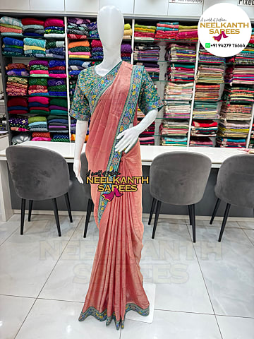 ReadyMade Heavy Blouse + Tissue Silk Sarees