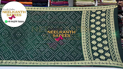 Elegant Green Bandhani Saree