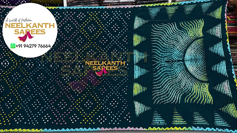 Multicolor Sunpalav Bandhani Saree | Buy Online at Neelkanth Sarees