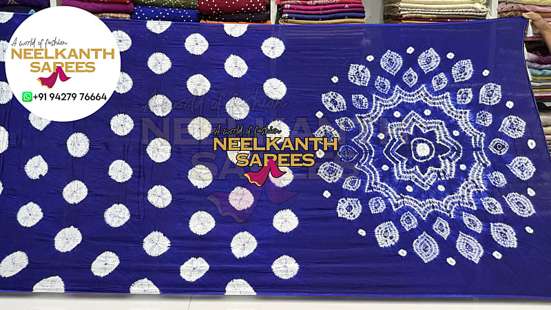 Elegant Blue Shibori Saree | Buy Online at Neelkanth Sarees