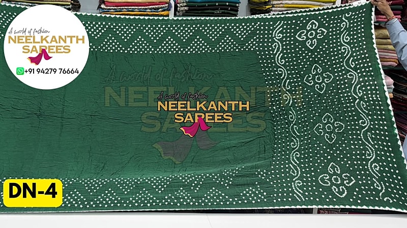 Double Border Bandhani Saree | Buy Online at Neelkanth Sarees