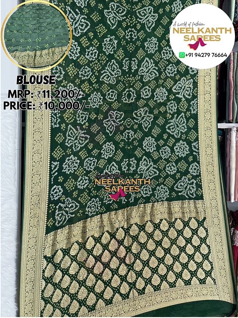 Pure Banarasi Bandhani Saree | Buy Online at Neelkanth Sarees