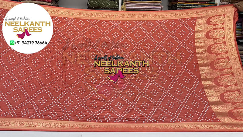 Vibrant Bandhani Silk Saree | Buy Online at Neelkanth Sarees