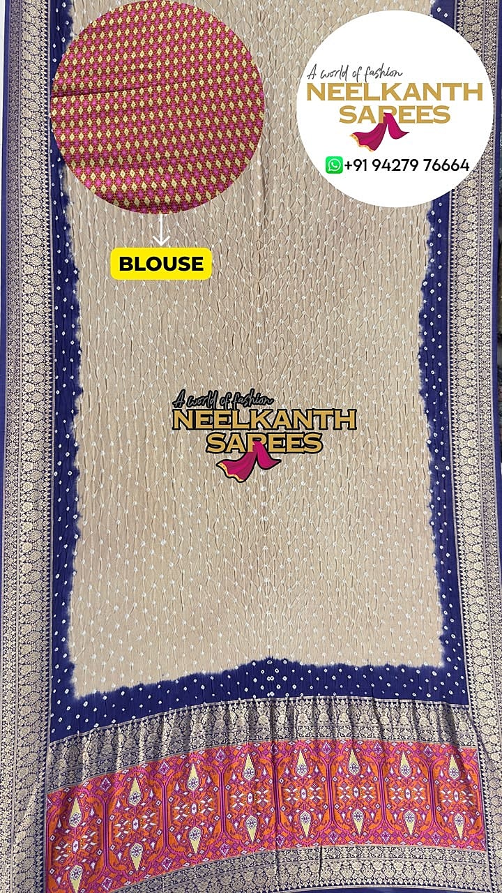 Elegant Bandhani Silk Saree | Buy Online at Neelkanth Sarees