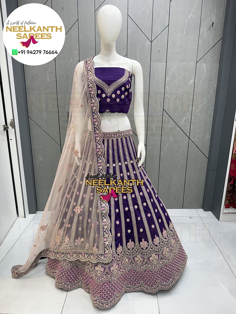 Purple Designer Lehenga | Buy Online at Neelkanth Sarees