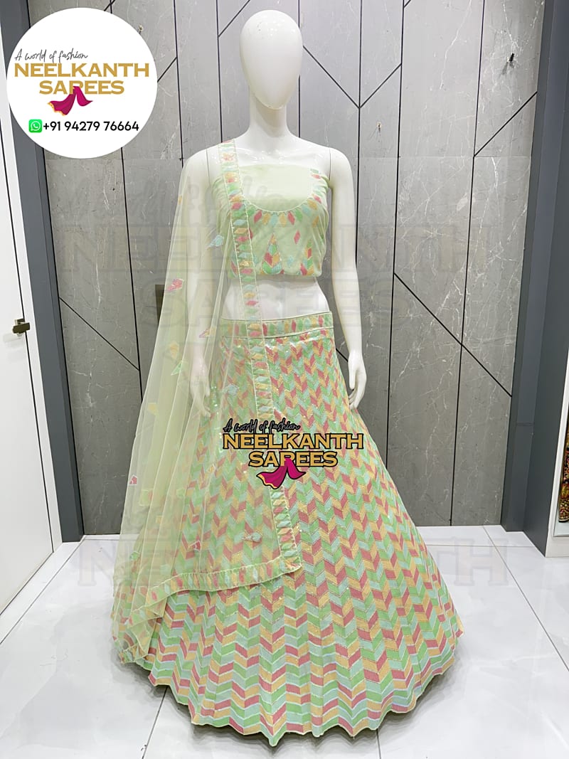 Pastel Designer Lehenga | Buy Online at Neelkanth Sarees