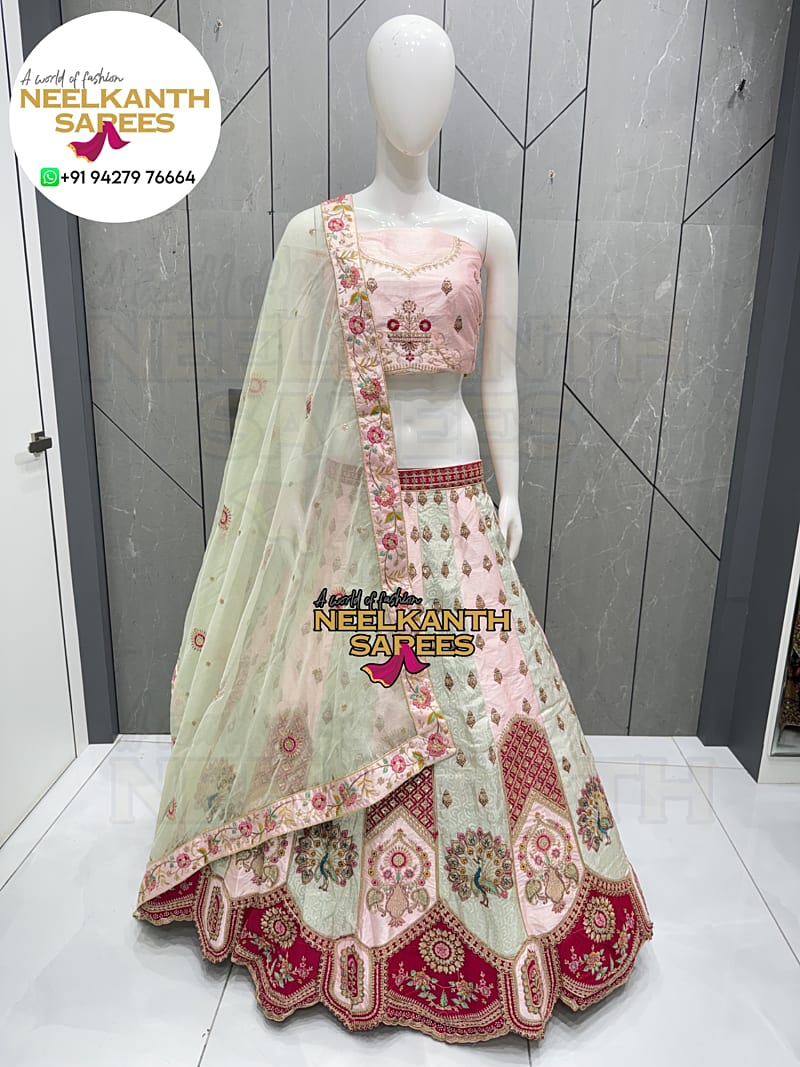 Elegant Pastel Designer Lehenga | Buy Online at Neelkanth Sarees