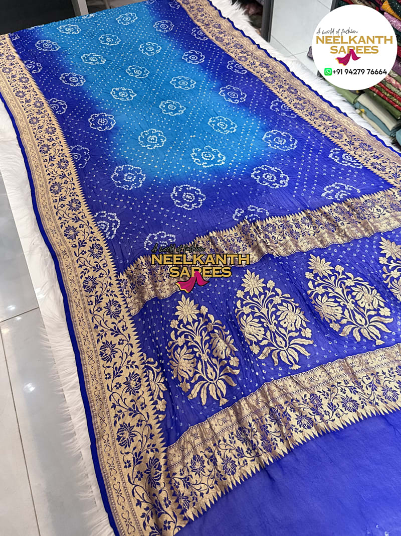 Pure Khatti Georgette Bandhani Sarees | Buy Online at Neelkanth Sarees