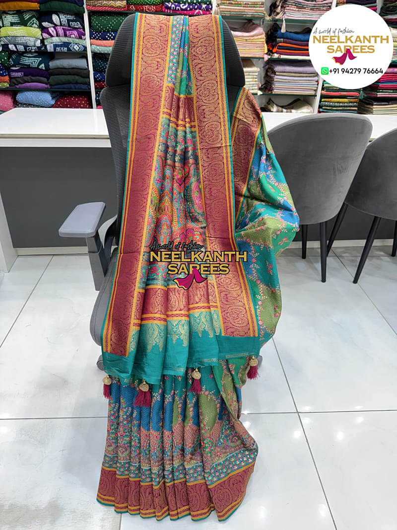 Multicolor Saree with Ready Made Blouse | Buy Online at Neelkanth Sarees