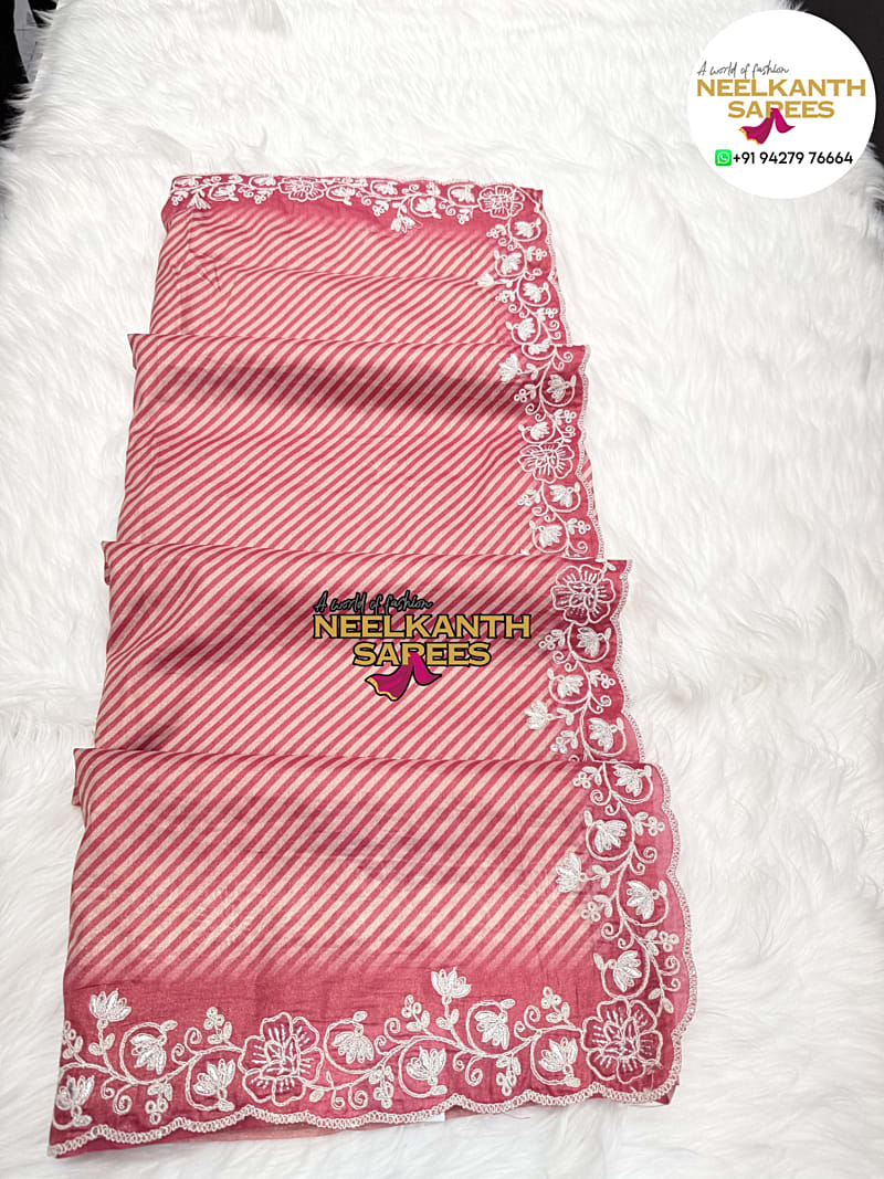 Cutwork + Lehriya Saree | Buy Online at Neelkanth Sarees