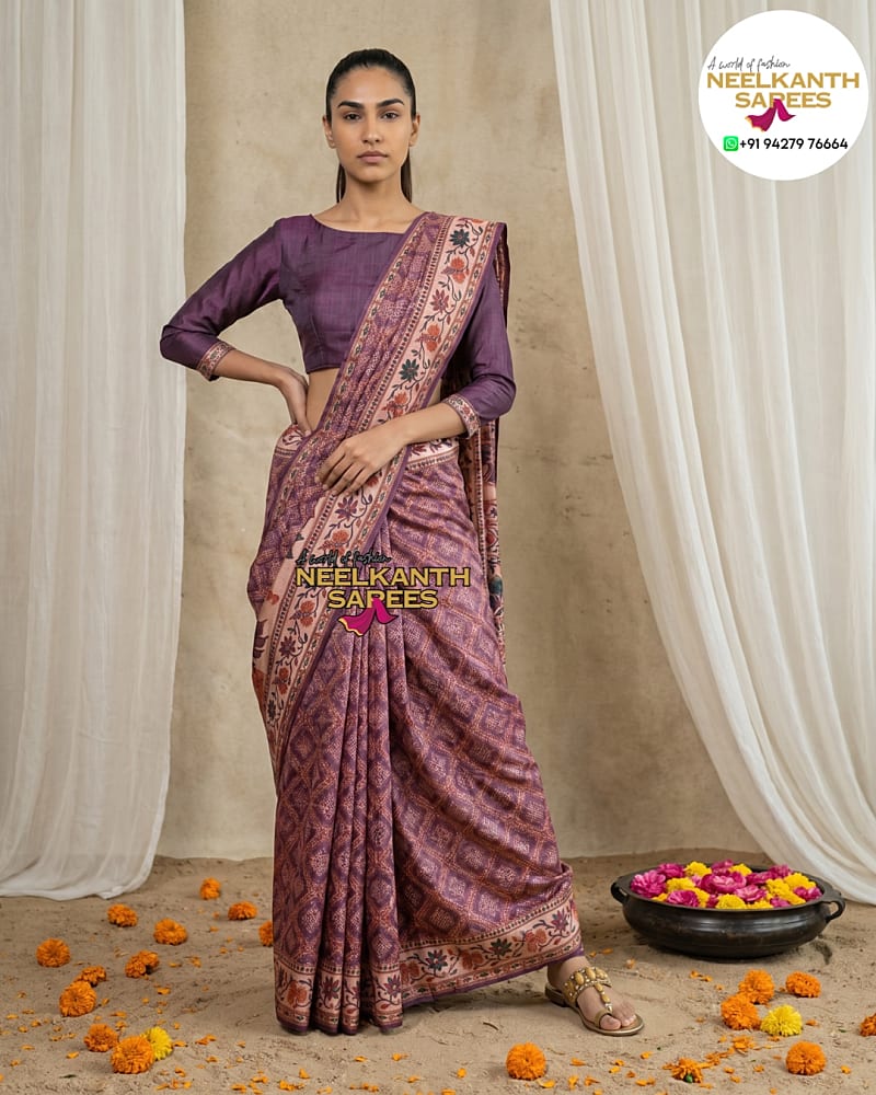 Bandhani Print + Figures Silk Saree | Buy Online at Neelkanth Sarees