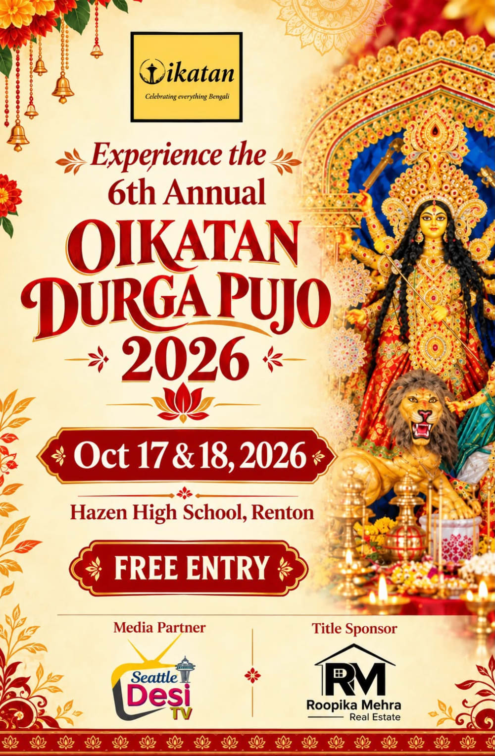 6th Annual Oikatan Durga Pujo 2026    image 1