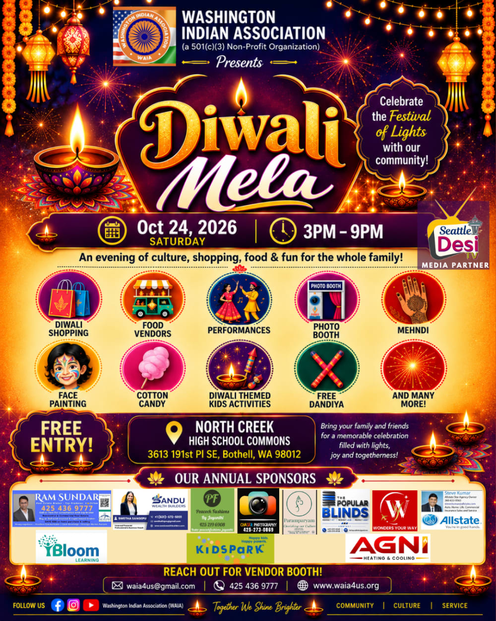 WASHINGTON INDIAN ASSOCIATION Presents Diwali Mela image 1