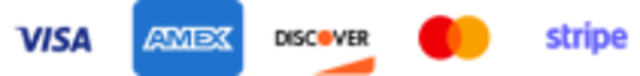 Payment Methods - Visa, Amex, Discover, Mastercard, Stripe