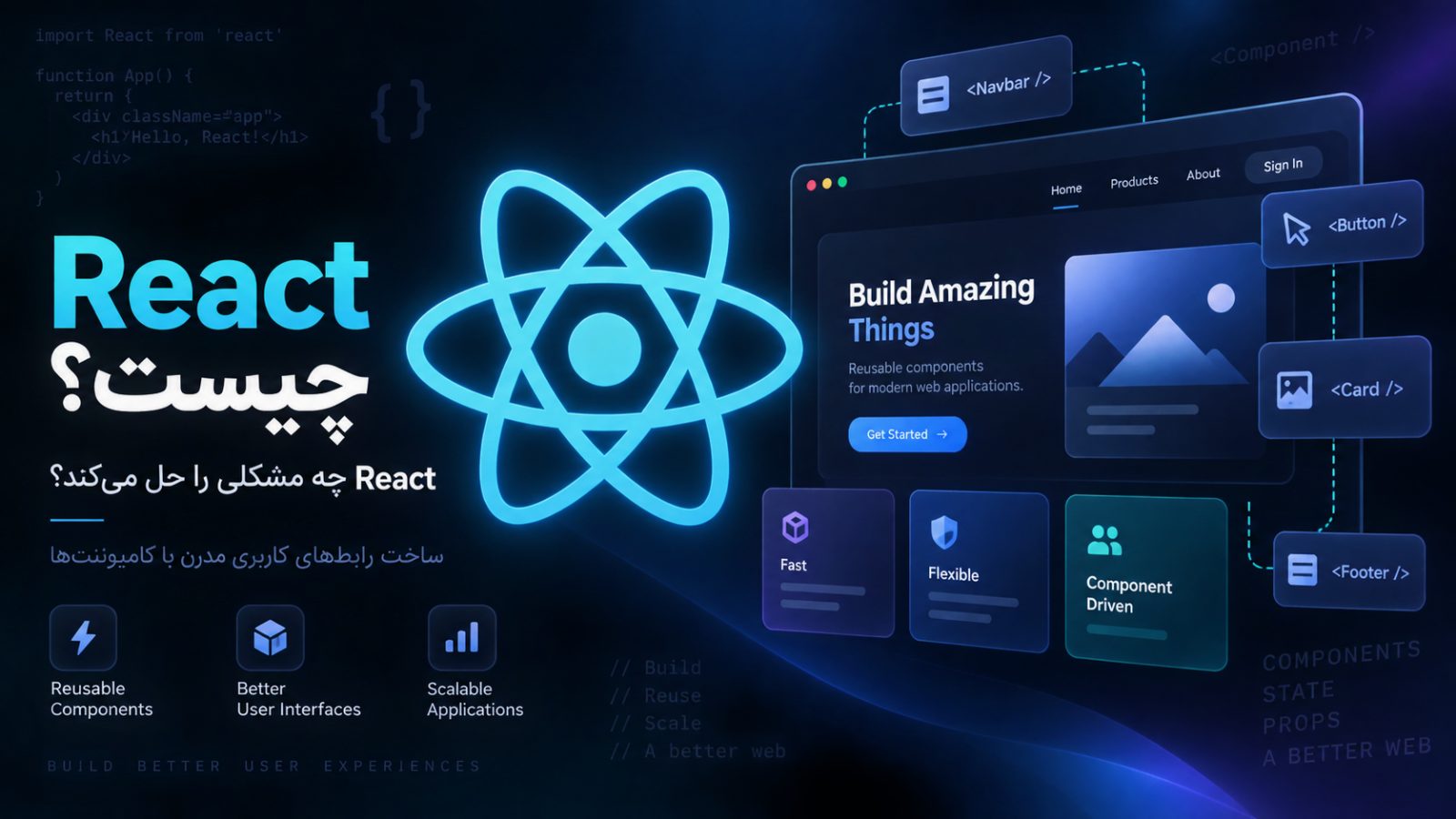React چیست؟ React چه مشکلی را حل می‌کند؟ راهنمای ساده برای شروع
