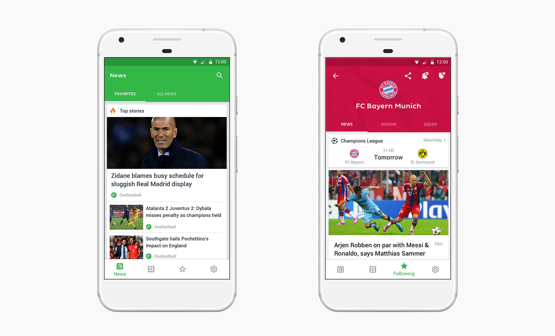 An example of the new bottom navigation bar.