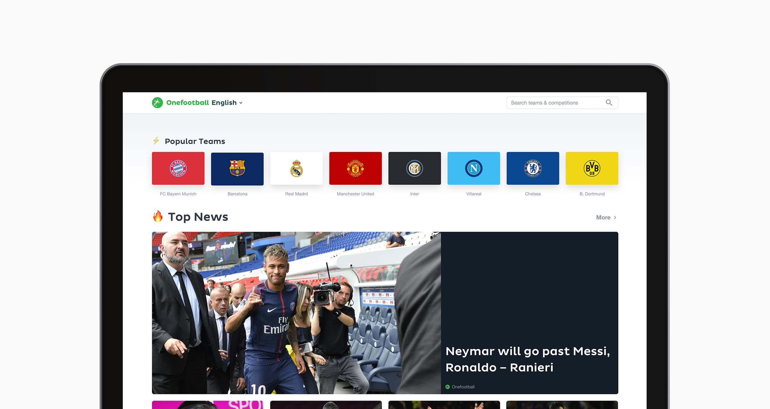 The homepage of the new web experience.