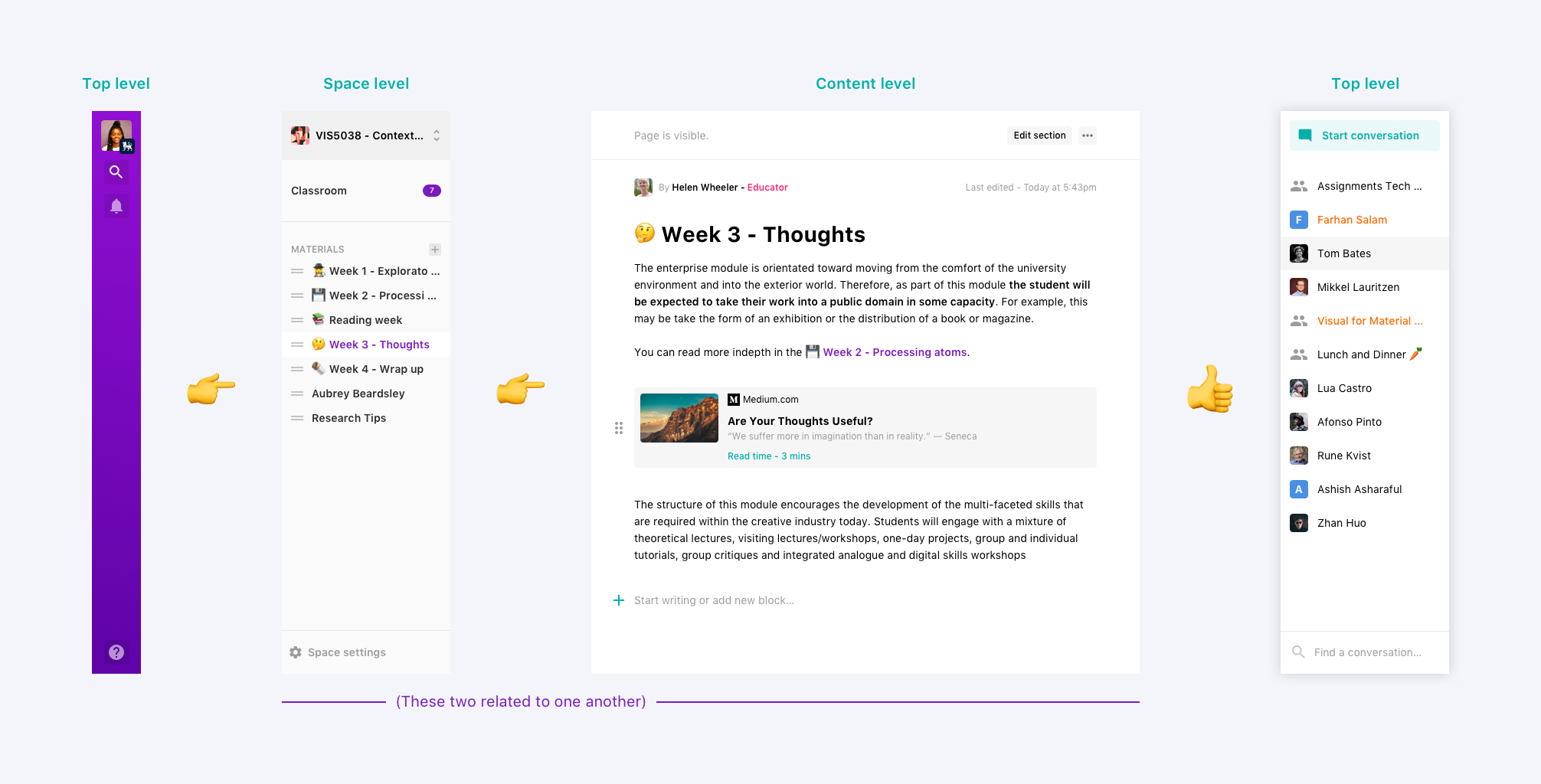 The new pieces making the revamped Aula app.