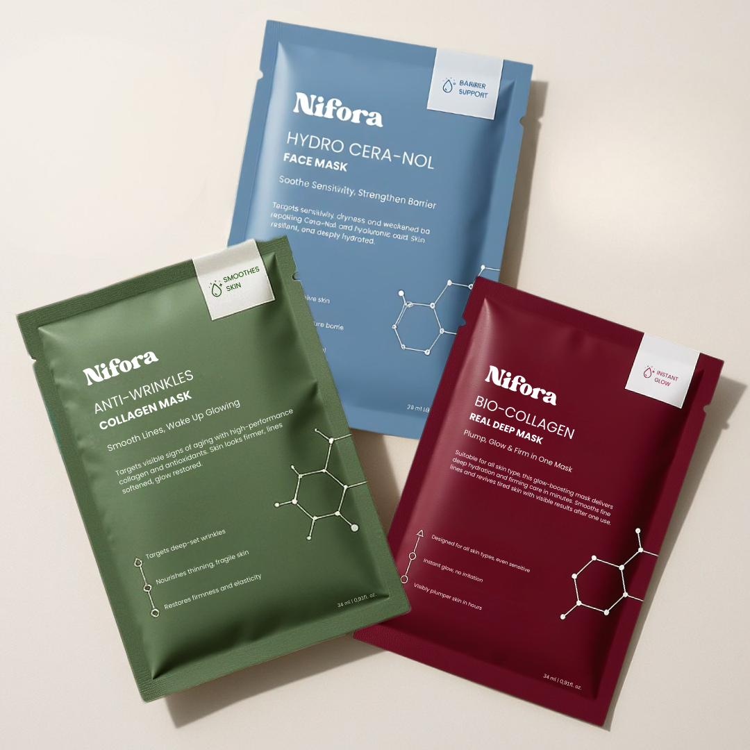 Complete Repair Trio Bio Collagen Face Mask | Repairs & Nourishes Skin | Nifora