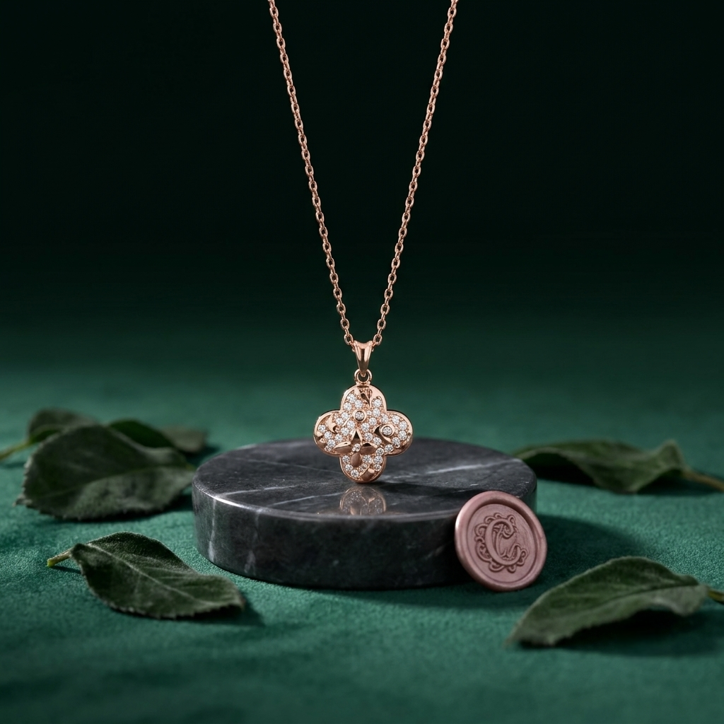 Four-leaf Clover Crystal Pendant