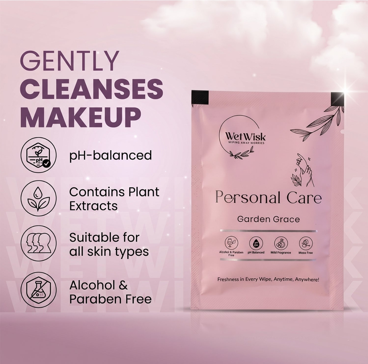 Wet Wipes -gentel face and body cleaning set (10 piece) view 2