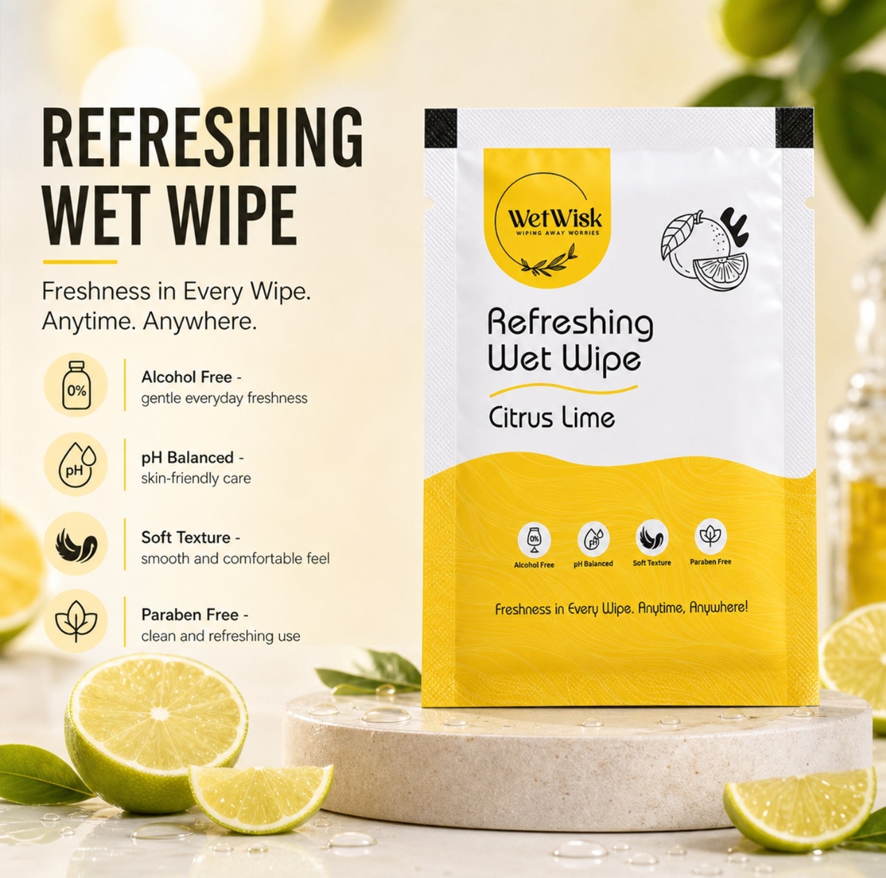 Wet Wipes -Citrus Lime cleaning set (10 piece) view 2