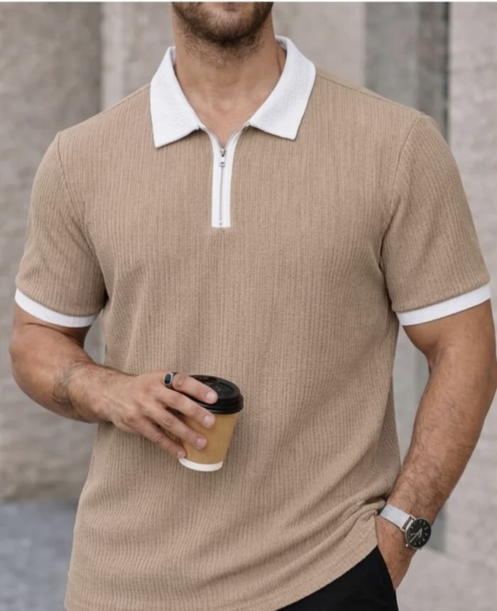 khaki and trending T-Shirt view 2