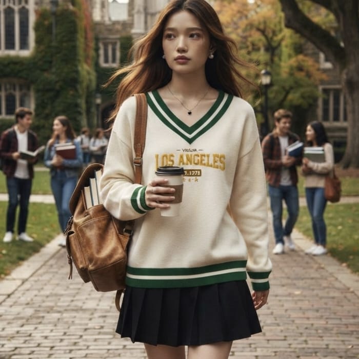 V-Neck Knit Pullover view 3