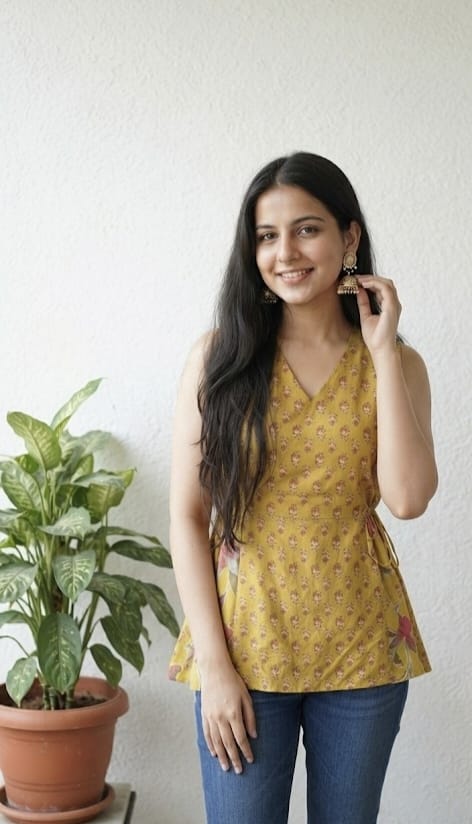 Floral Print Cotton short kurti view 2