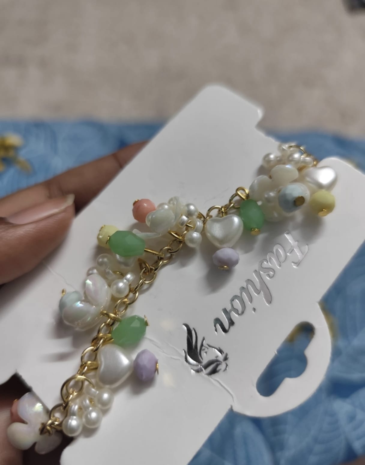 Enchanted Pearl & Glass Bead Charm Bracelet view 4