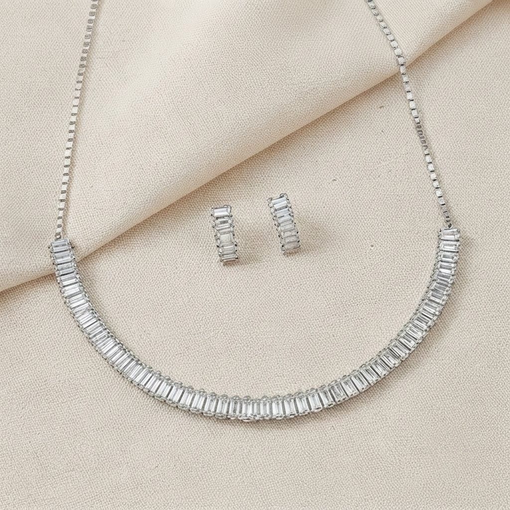Radiant Baguette Cubic Zirconia Tennis Set view 4