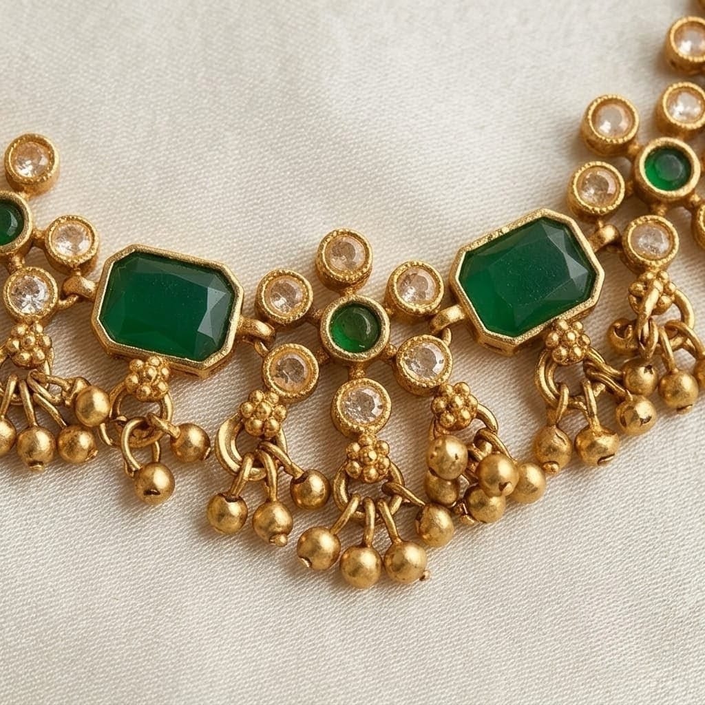 Emerald Green Necklace Set view 2