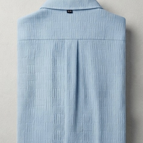 Men's Textured Slim-Fit Casual Shirt view 3