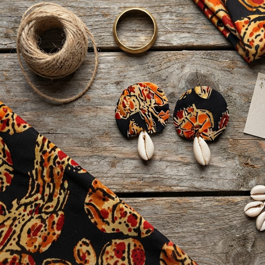 Tribal Shell Statement  Studs view 3