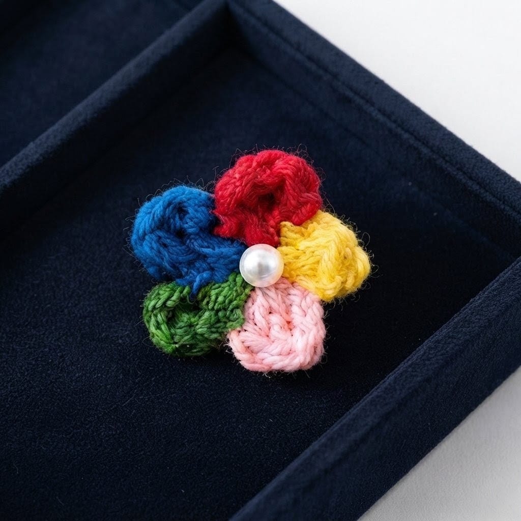 Handmade Crochet Floral Cluster Studs view 3
