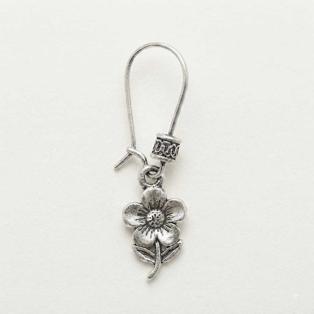 Whispering Blossom Silver Dangle Earrings view 3